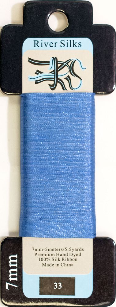 River Silks Ribbon 7mm - 033 Silver Lake Blue