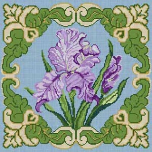 The Meredith Collection Treglown Designs Iris with Border Needlepoint Canvas