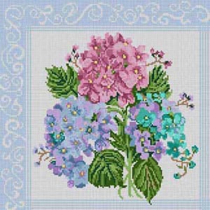 The Meredith Collection Treglown Designs Hydrangea Needlepoint Canvas