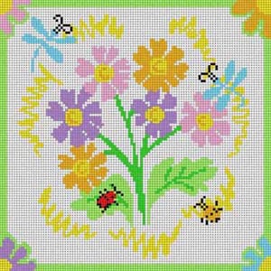 The Meredith Collection Treglown Designs Daisy & Dragonflies Needlepoint Canvas
