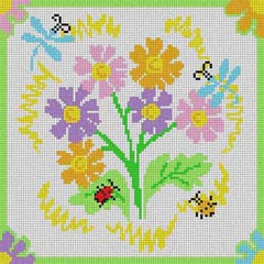 The Meredith Collection Treglown Designs Daisy & Dragonflies Needlepoint Canvas