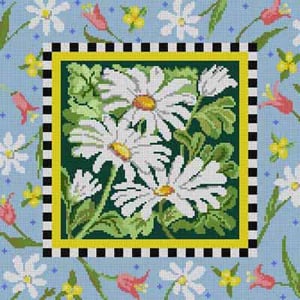 The Meredith Collection Treglown Designs Daisy with Floral Butterfly Needlepoint Canvas