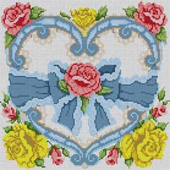 The Meredith Collection Treglown Designs Rose Heart Needlepoint Canvas