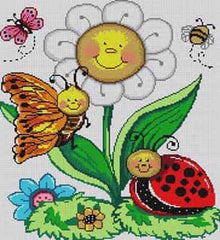 The Meredith Collection Treglown Designs Bugs & Flowers Needlepoint Canvas