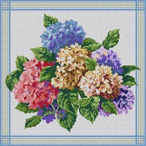 The Meredith Collection Treglown Designs Hydrangeas Needlepoint Canvas