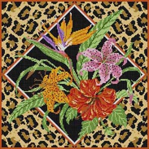The Meredith Collection Treglown Designs Exotic Floral Needlepoint Canvas