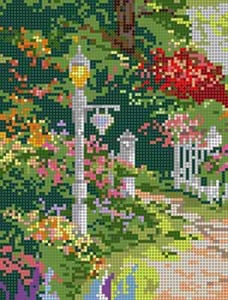 The Meredith Collection Treglown Designs Lampost Garden Needlepoint Canvas