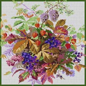 The Meredith Collection Treglown Designs Autumn Bouquet Needlepoint Canvas
