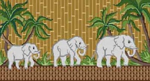 The Meredith Collection Treglown Designs Elephant Walk Needlepoint Canvas
