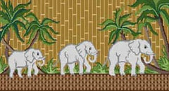 The Meredith Collection Treglown Designs Elephant Walk Needlepoint Canvas