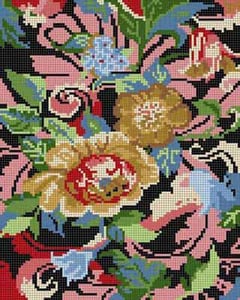The Meredith Collection Treglown Designs Rococo Floral Needlepoint Canvas