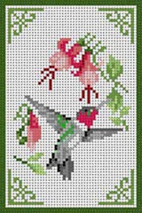 The Meredith Collection Treglown Designs Red Thrt Hummingbird Needlepoint Canvas