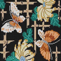 The Meredith Collection Treglown Designs Oriental Butterflies Needlepoint Canvas
