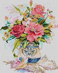 The Meredith Collection Treglown Designs Floral Vase Needlepoint Canvas