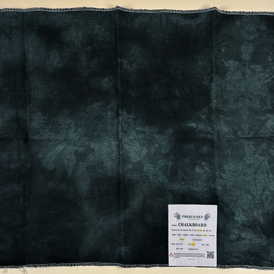 32 ct Hand Dyed Linen Cross Stitch Fabric by Fiberlicious - Chalkboard
