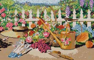 The Meredith Collection Treglown Designs Garden Scene Needlepoint Canvas