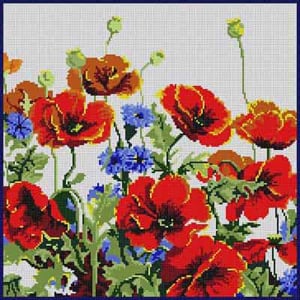 The Meredith Collection Treglown Designs Poppies Needlepoint Canvas