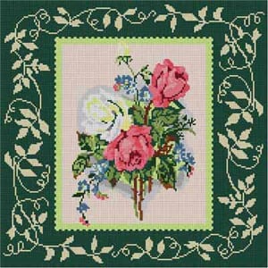 The Meredith Collection Treglown Designs Victorian Roses Needlepoint Canvas