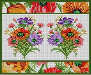 The Meredith Collection Treglown Designs Colourful Poppies Needlepoint Canvas