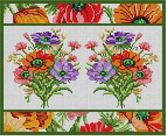 The Meredith Collection Treglown Designs Colourful Poppies Needlepoint Canvas