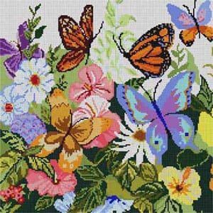 The Meredith Collection Treglown Designs Butterfly Garden Needlepoint Canvas