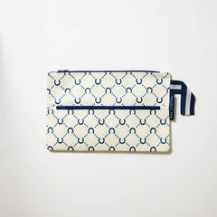 Project Ten Double Zip Project Bag – Navy Horseshoe