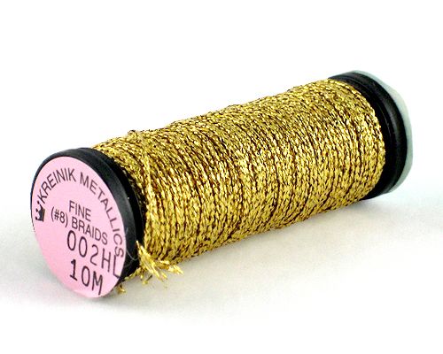 Kreinik Fine Braid #8 - 002HL Gold Hi Lustre