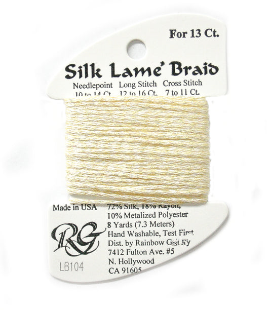 Rainbow Gallery Silk Lame Braid 13 - 104 Soft Yellow