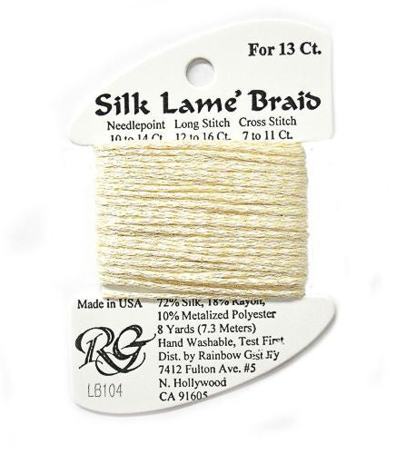 Rainbow Gallery Silk Lame Braid 13 - 104 Soft Yellow