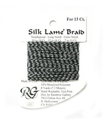 Rainbow Gallery Silk Lame Braid 13 - 067 Antique Silver