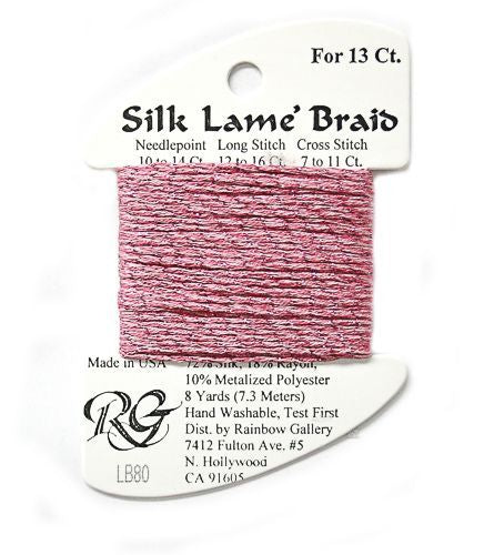 Rainbow Gallery Silk Lame Braid 13 - 080 Pink Carnation