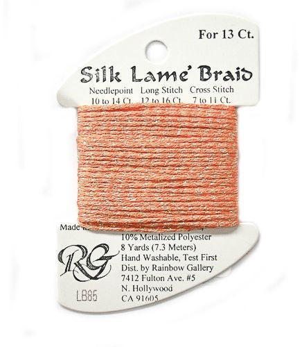 Rainbow Gallery Silk Lame Braid 13 - 085 Tangerine