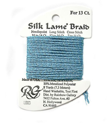 Rainbow Gallery Silk Lame Braid 13 - 083 Blue Turquoise