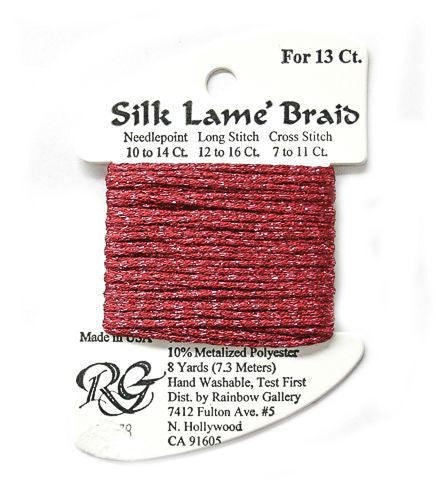 Rainbow Gallery Silk Lame Braid 13 - 078 Cherry