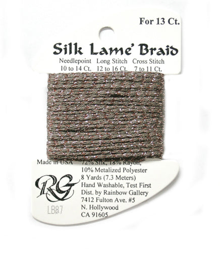 Rainbow Gallery Silk Lame Braid 13 - 087 Bark