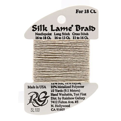 Rainbow Gallery Silk Lame Braid 18 - 100 Sand