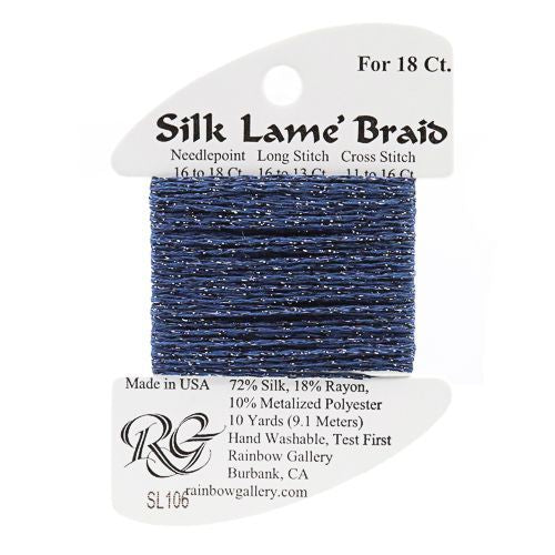 Rainbow Gallery Silk Lame Braid 18 - 106 Dark Denim