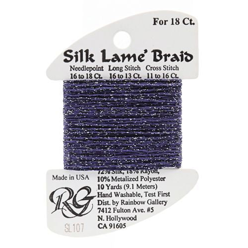 Rainbow Gallery Silk Lame Braid 18 - 107 Deep Cobalt