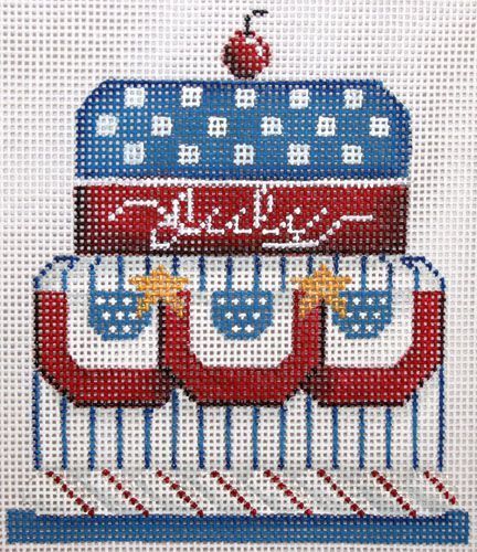 Rebecca Wood Designs July 4th Cake Needlepoint Canvas