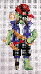 Rebecca Wood Designs Green Pirate Needlepoint Canvas