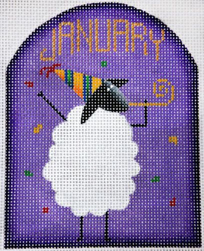 Rebecca Wood Designs January Sheep Needlepoint Canvas