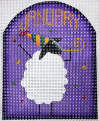 Rebecca Wood Designs January Sheep Needlepoint Canvas