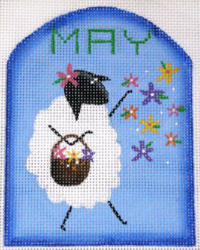 Rebecca Wood Designs May Sheep Needlepoint Canvas