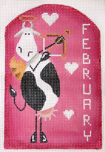 Rebecca Wood Designs Moo Hearts Needlepoint Canvas