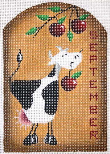 Rebecca Wood Designs Moo Apples Needlepoint Canvas