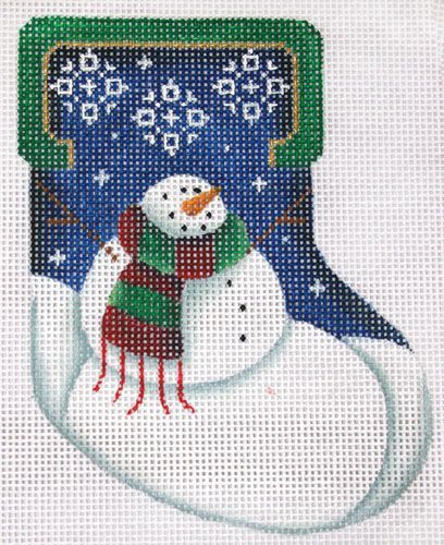 Rebecca Wood Designs Snowman Mini 18M Needlepoint Canvas