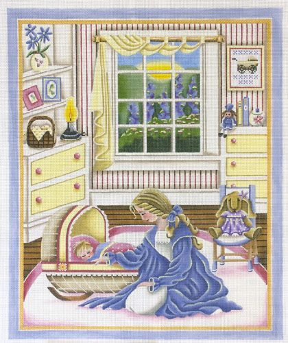 Rebecca Wood Designs Mother's Love, Girl Needlepoint Canvas