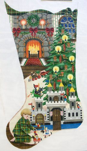 Rebecca Wood Designs Toy Castle Christmas Needlepoint Canvas - 18M