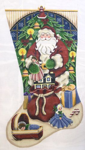 Rebecca Wood Designs Dolls for Christmas Stocking Needlepoint Canvas - 13M