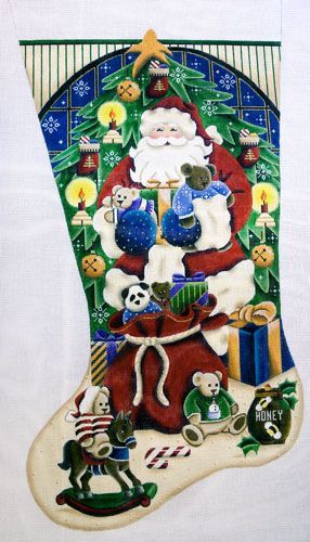 Rebecca Wood Designs Teddy's for Christmas Needlepoint Canvas